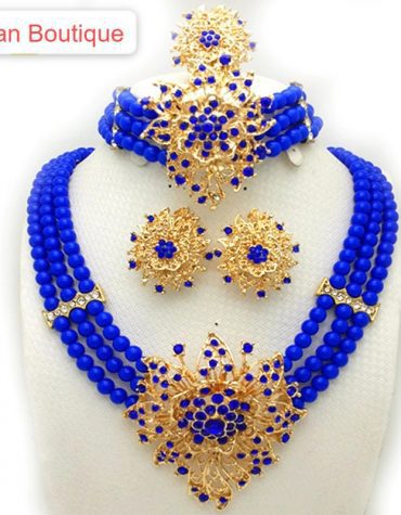 2 Gram Gold Marble Stone Beads Jewellery Necklace and Earrings Set For  Women - African Boutique