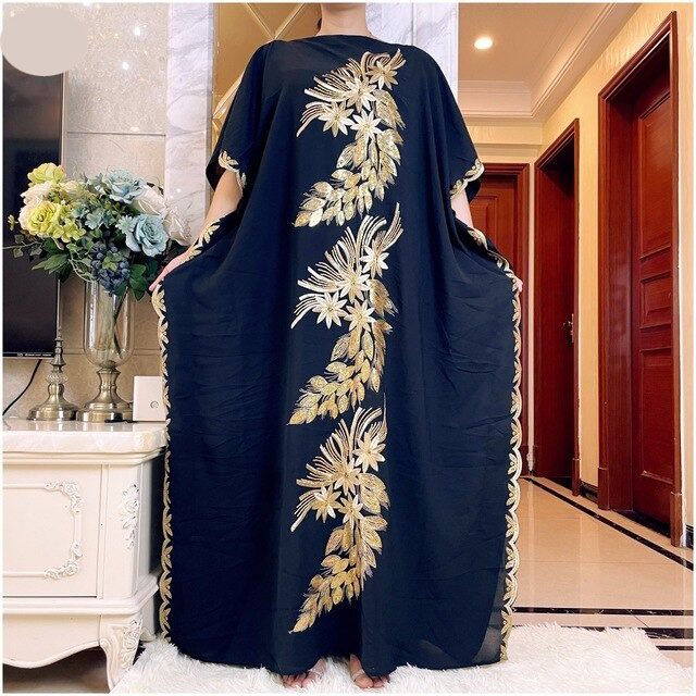 Rhinestone Moroccan Kaftan Robe Women Abaya Dubai African Loose