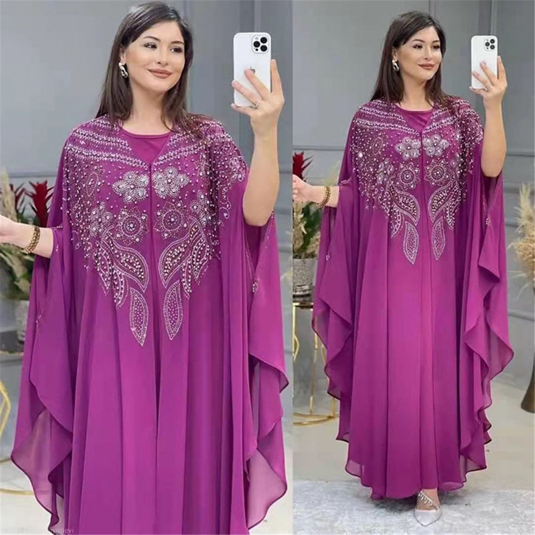 Abayas For Women Dubai Luxury 2022 Chiffon Boubou Muslim Fashion Dress 