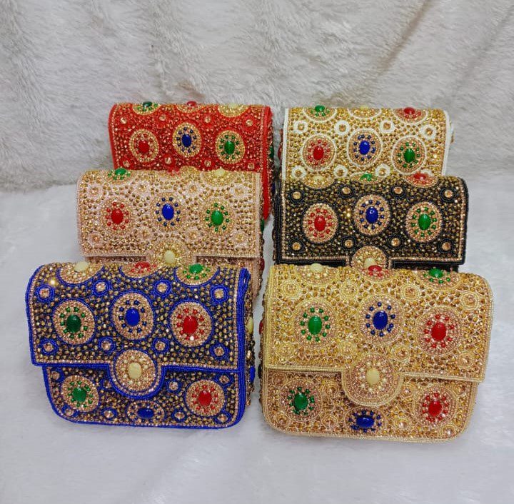 New Fashion Woman Party Clutch sling bag silk shoulder handbag pearl c –  www.soosi.co.in