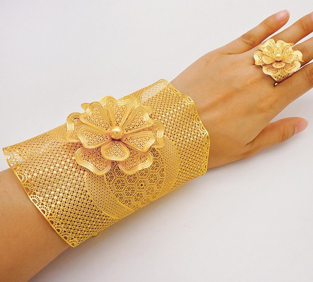 Cheap 24 K Plated Dubai Gold Bracelets Bangle Love Heart Bracelet Female  Bijoux ValentineS Day Gift  Joom