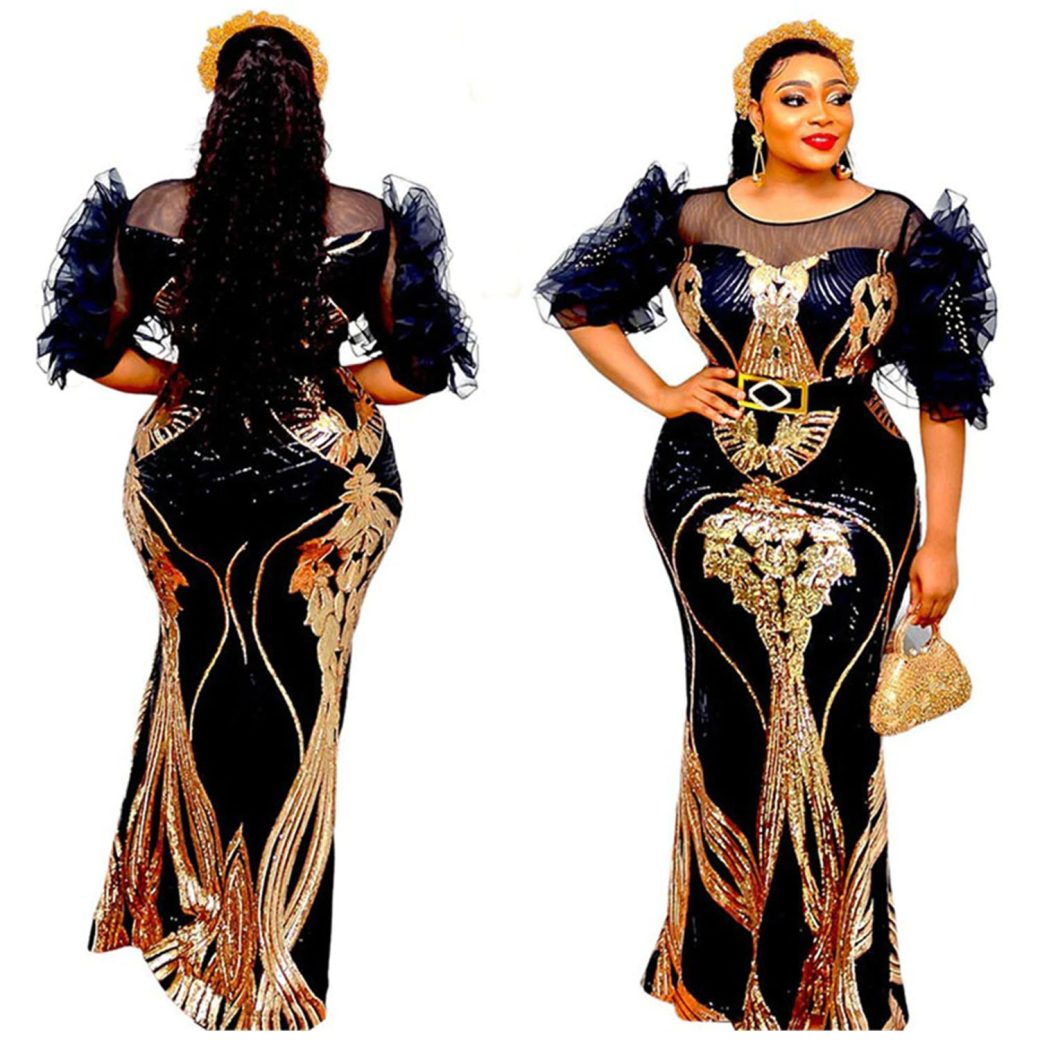 Plus Size African Party Dresses for Women 2022 New Dashiki Diamond Sexy  Bodycon Wedding Gowns Fashion Kaftan Turkish Outfits - African Boutique