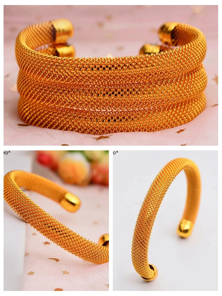 24K Yellow Gold Bangle Bracelet, 7.4G