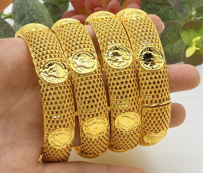 Buy/Send Set of 7 Matte Gold Bangle Bracelets Online- FNP