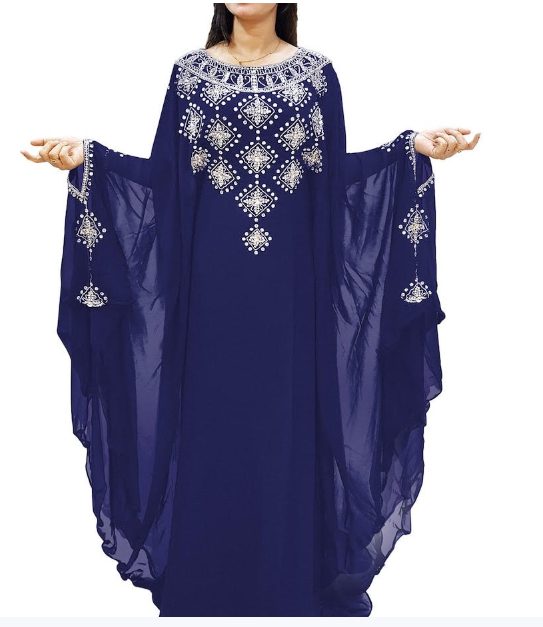 Georgette Full Sleeves Embroidered Dubai Kaftan Dresses at Rs 3250 in Mumbai